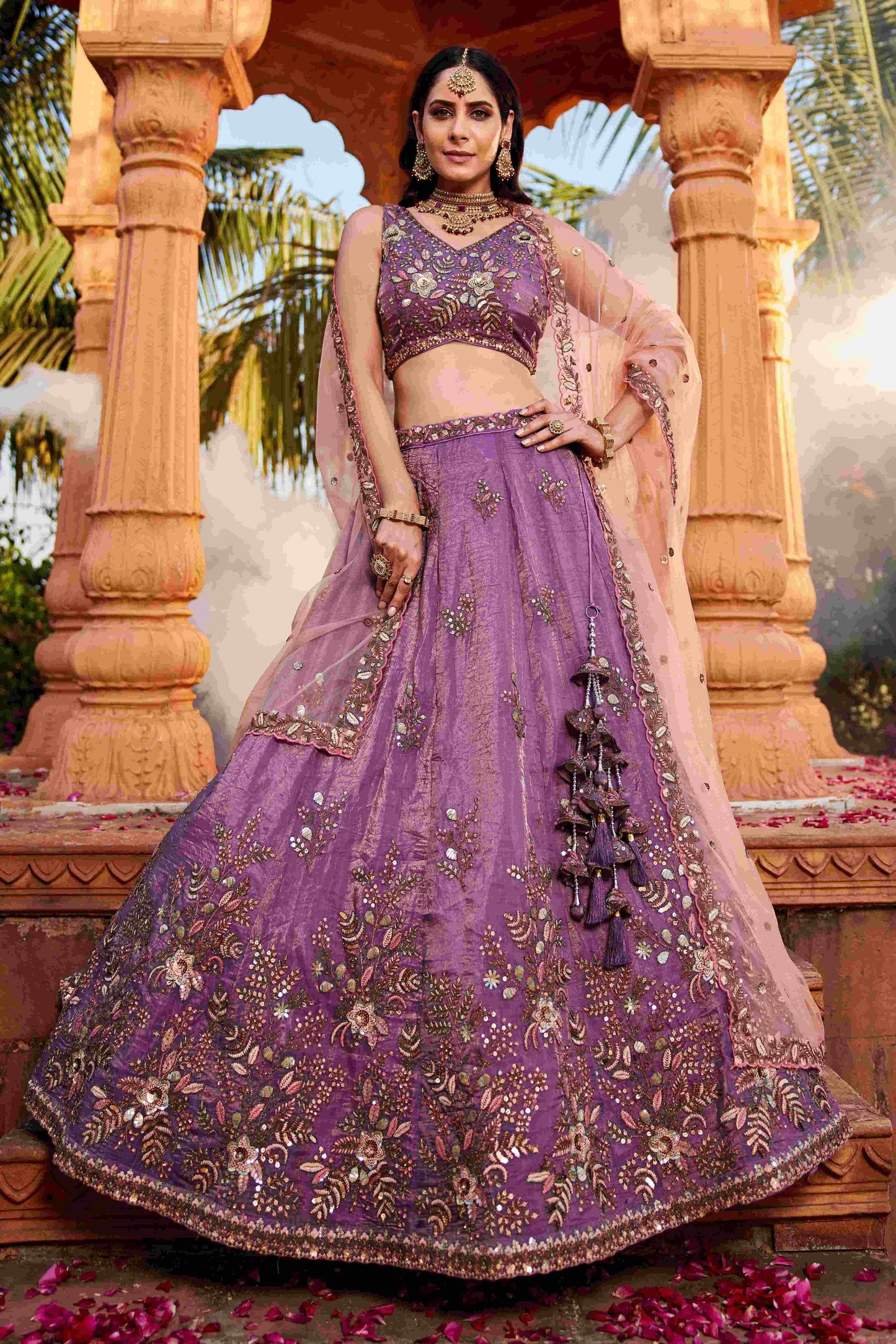 Elegant Tissue Designer Lehenga for Festive Occasions - MYLUXURY LANE ENTERPRISE