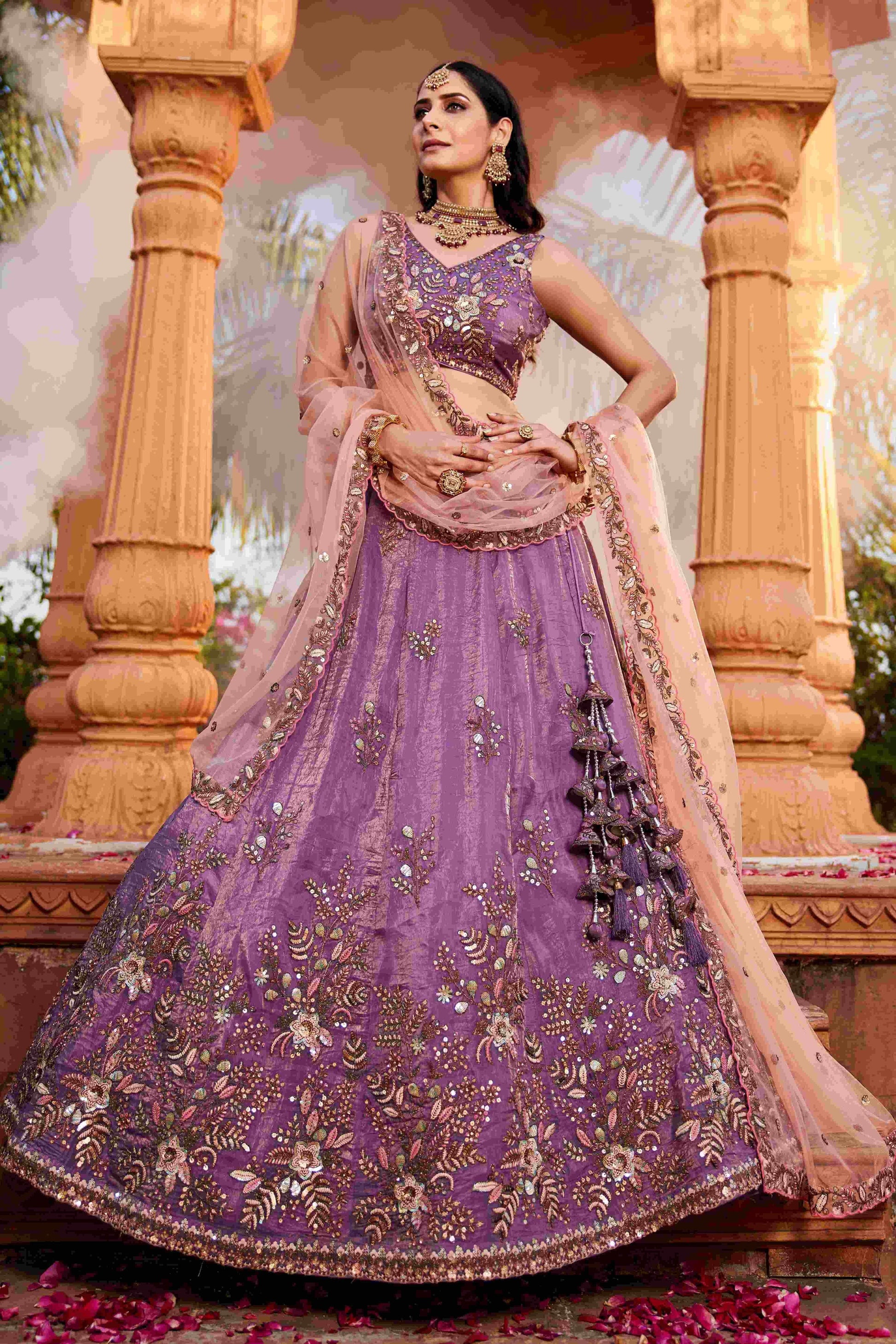 Elegant Tissue Designer Lehenga for Festive Occasions - MYLUXURY LANE ENTERPRISE