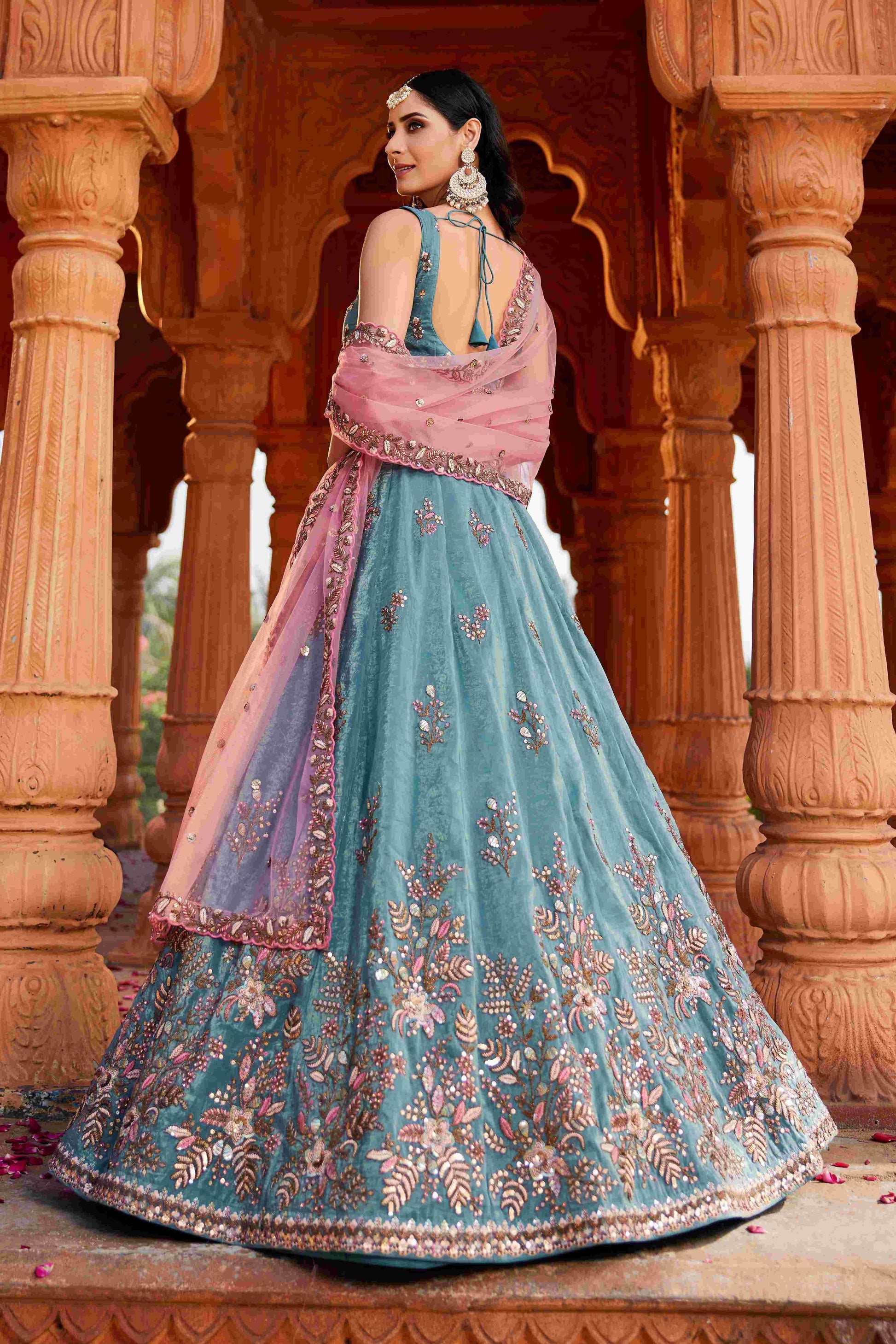 Elegant Tissue Designer Lehenga for Festive Occasions - MYLUXURY LANE ENTERPRISE