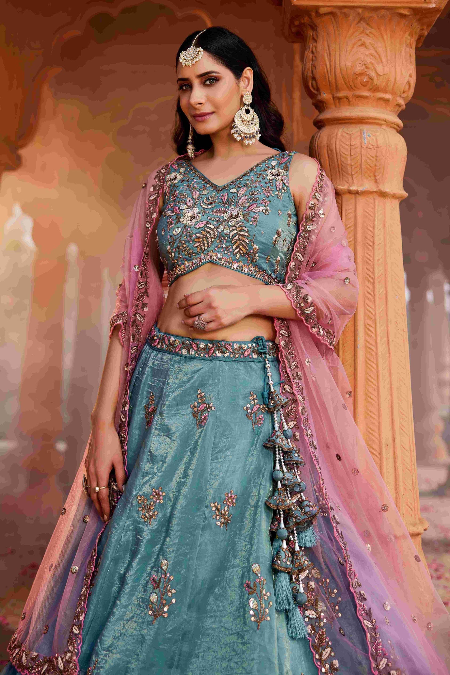Elegant Tissue Designer Lehenga for Festive Occasions - MYLUXURY LANE ENTERPRISE