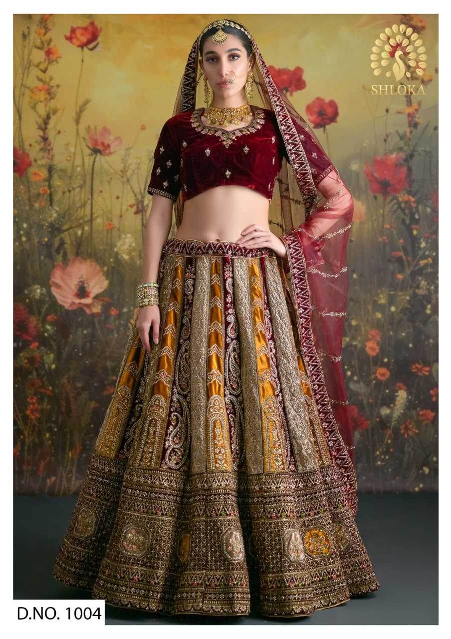 Elegant Velvet Embroidered Lehenga for Modern Brides - MYLUXURY LANE ENTERPRISE