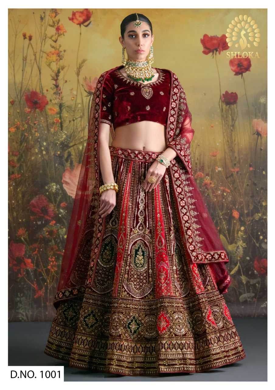 Elegant Velvet Embroidered Lehenga for Modern Brides - MYLUXURY LANE ENTERPRISE