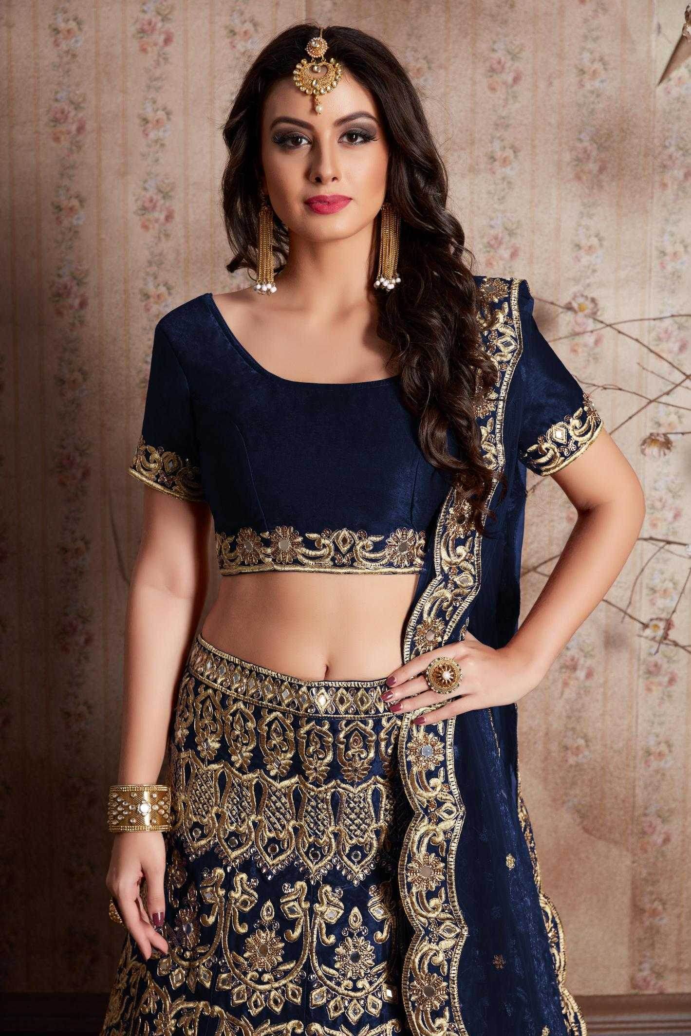 Designer Velvet Lehenga for Elegant Parties and Events - MYLUXURY LANE ENTERPRISE