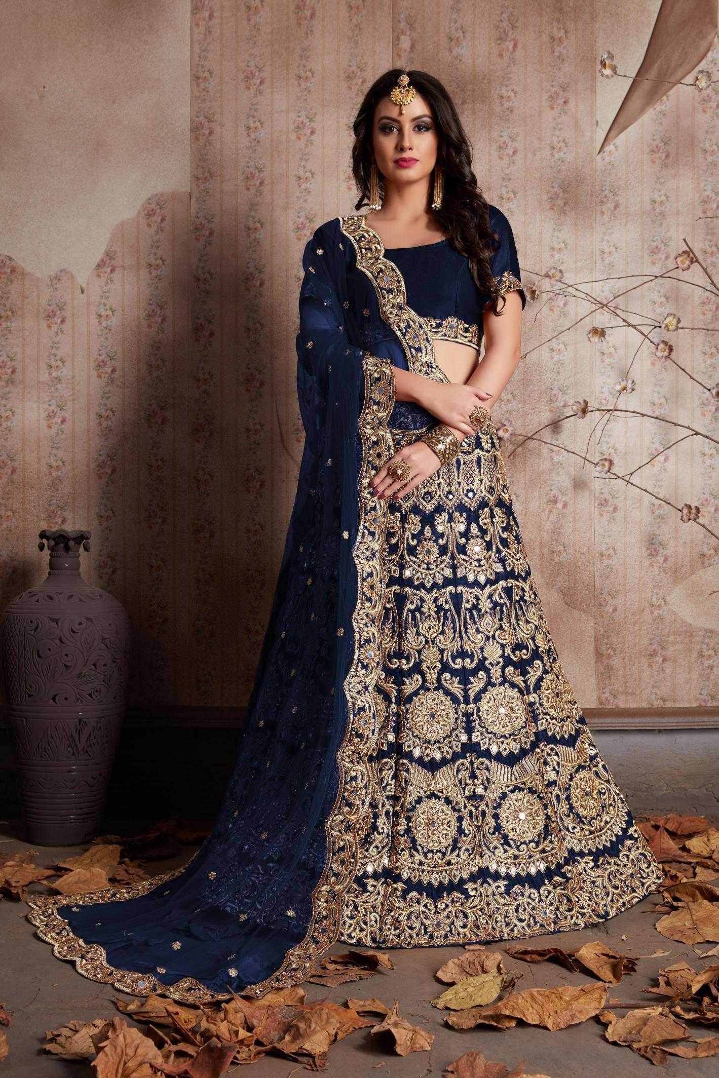 Designer Velvet Lehenga for Elegant Parties and Events - MYLUXURY LANE ENTERPRISE