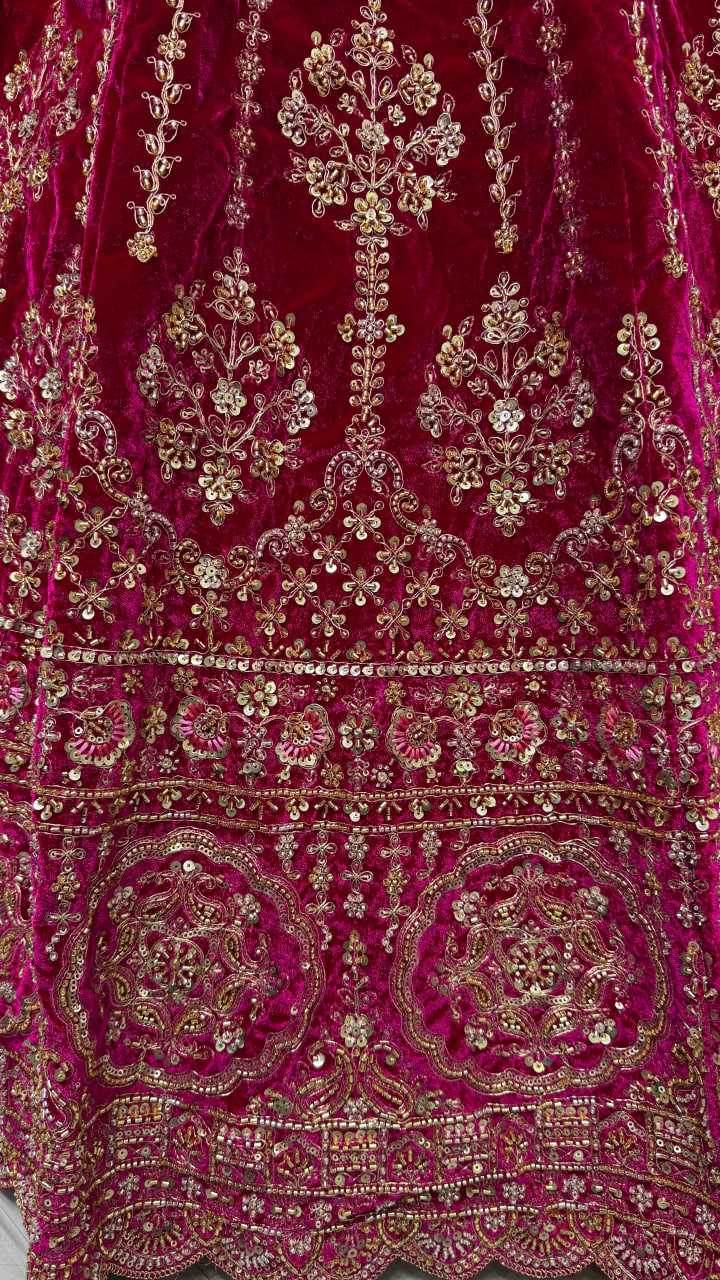 Elegant Velvet Bridal Wedding Lehenga for Your Special Day - MYLUXURY LANE ENTERPRISE