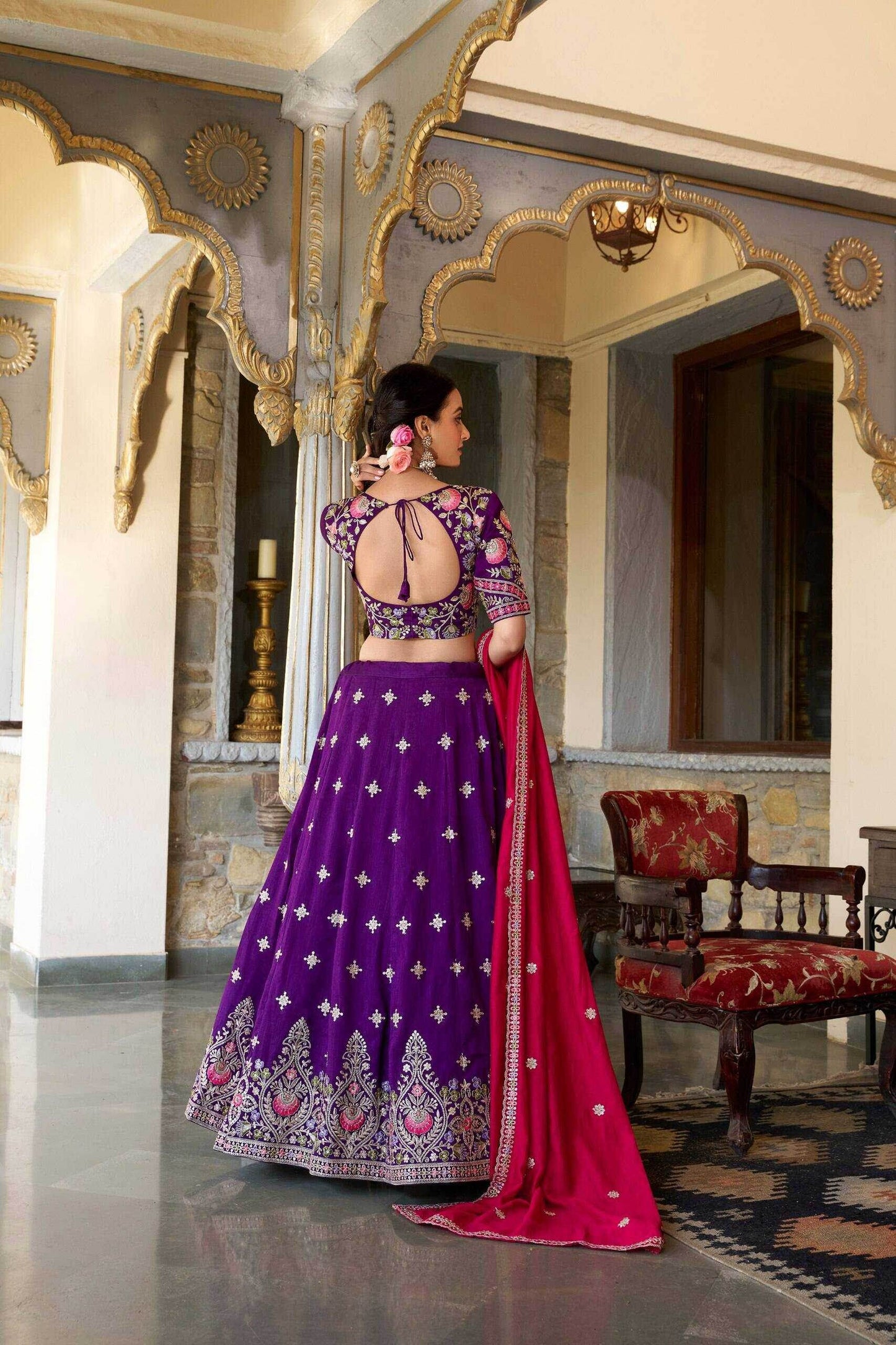 Exquisite Vichitra Silk Lehenga for Elegant Occasions - MYLUXURY LANE ENTERPRISE