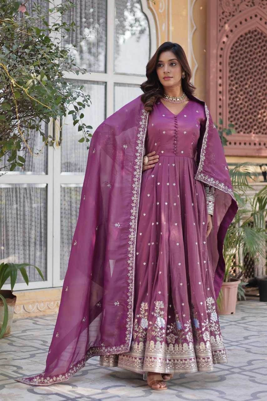 Embroidery Anarkali Long Gown - MYLUXURY LANE ENTERPRISE