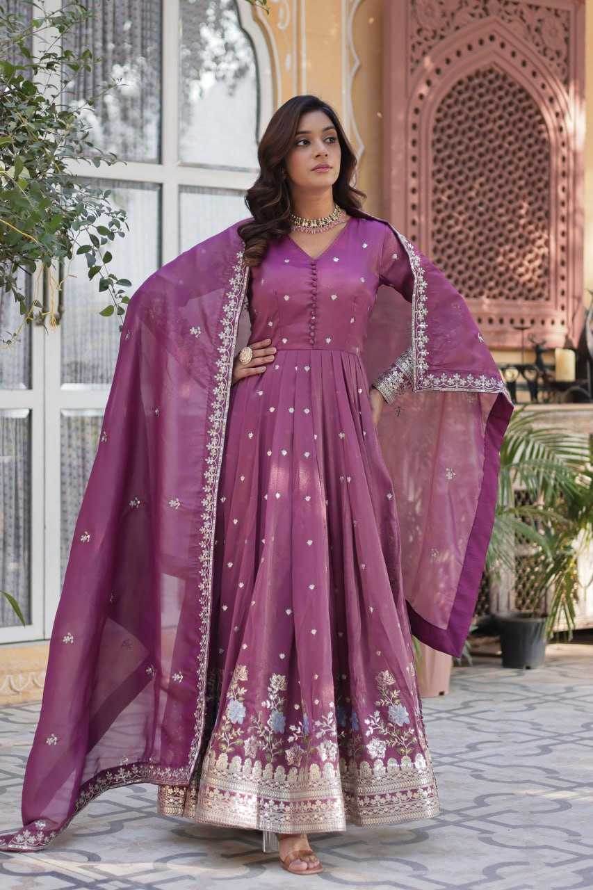 Embroidery Anarkali Long Gown - MYLUXURY LANE ENTERPRISE