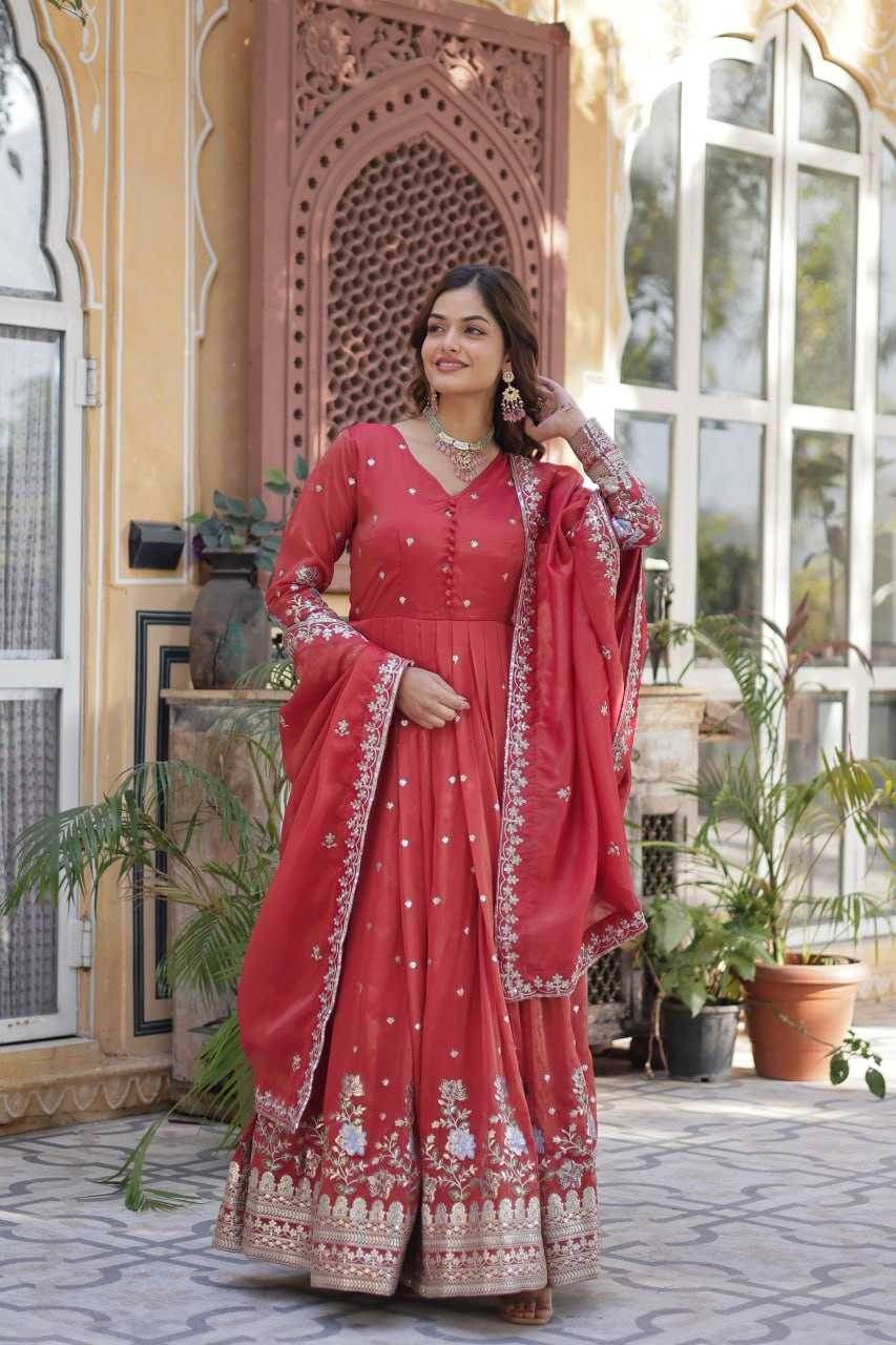 Embroidery Anarkali Long Gown - MYLUXURY LANE ENTERPRISE