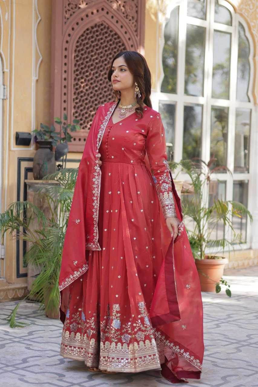 Embroidery Anarkali Long Gown - MYLUXURY LANE ENTERPRISE
