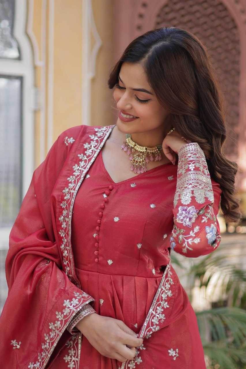 Embroidery Anarkali Long Gown - MYLUXURY LANE ENTERPRISE