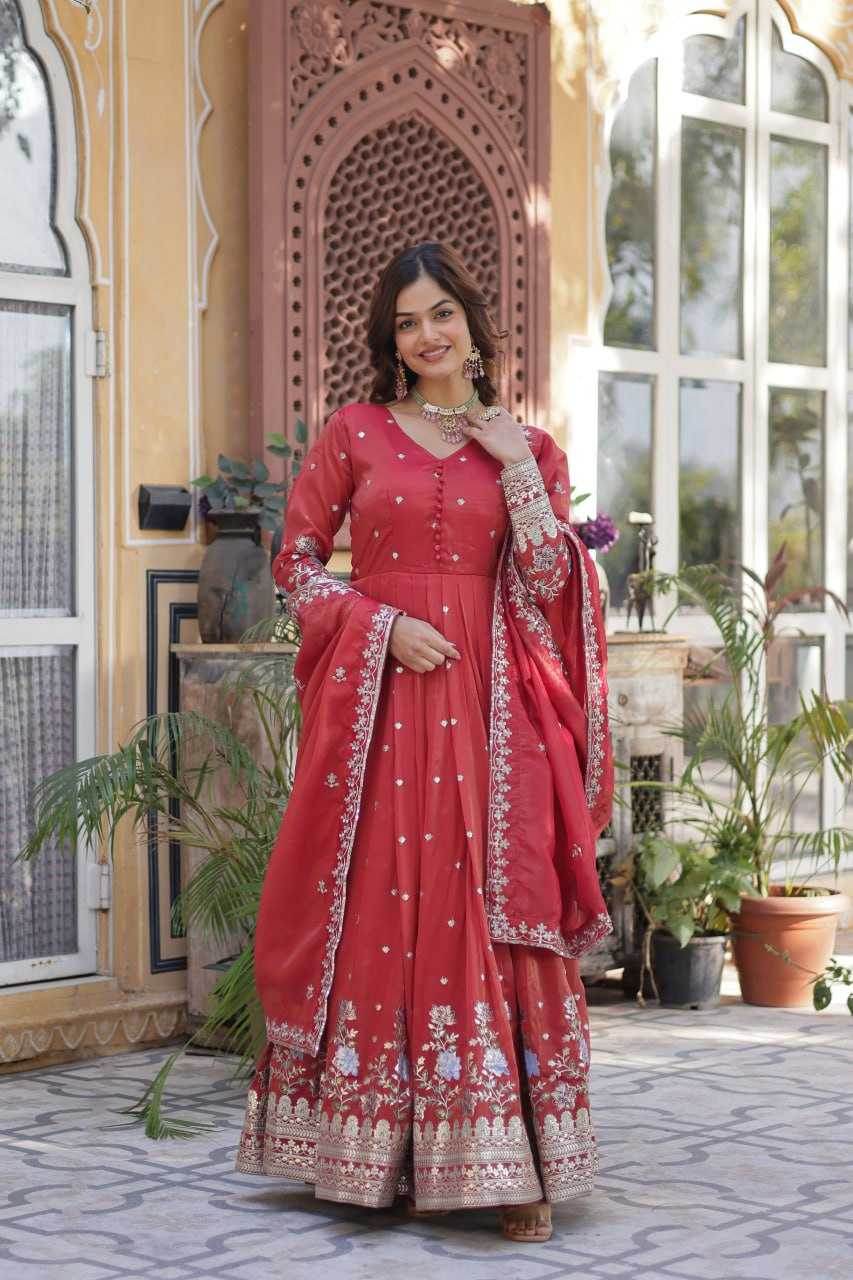 Embroidery Anarkali Long Gown - MYLUXURY LANE ENTERPRISE