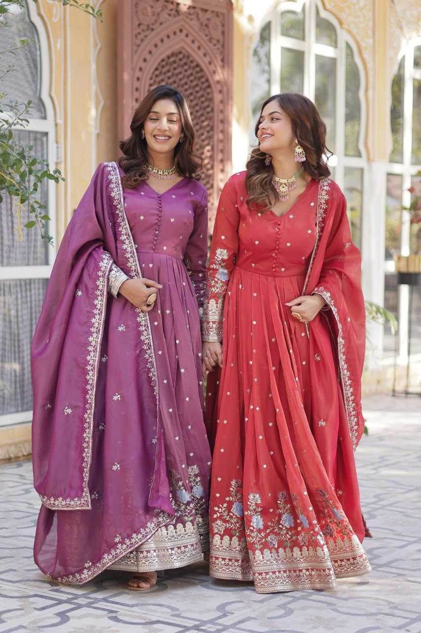 Embroidery Anarkali Long Gown - MYLUXURY LANE ENTERPRISE