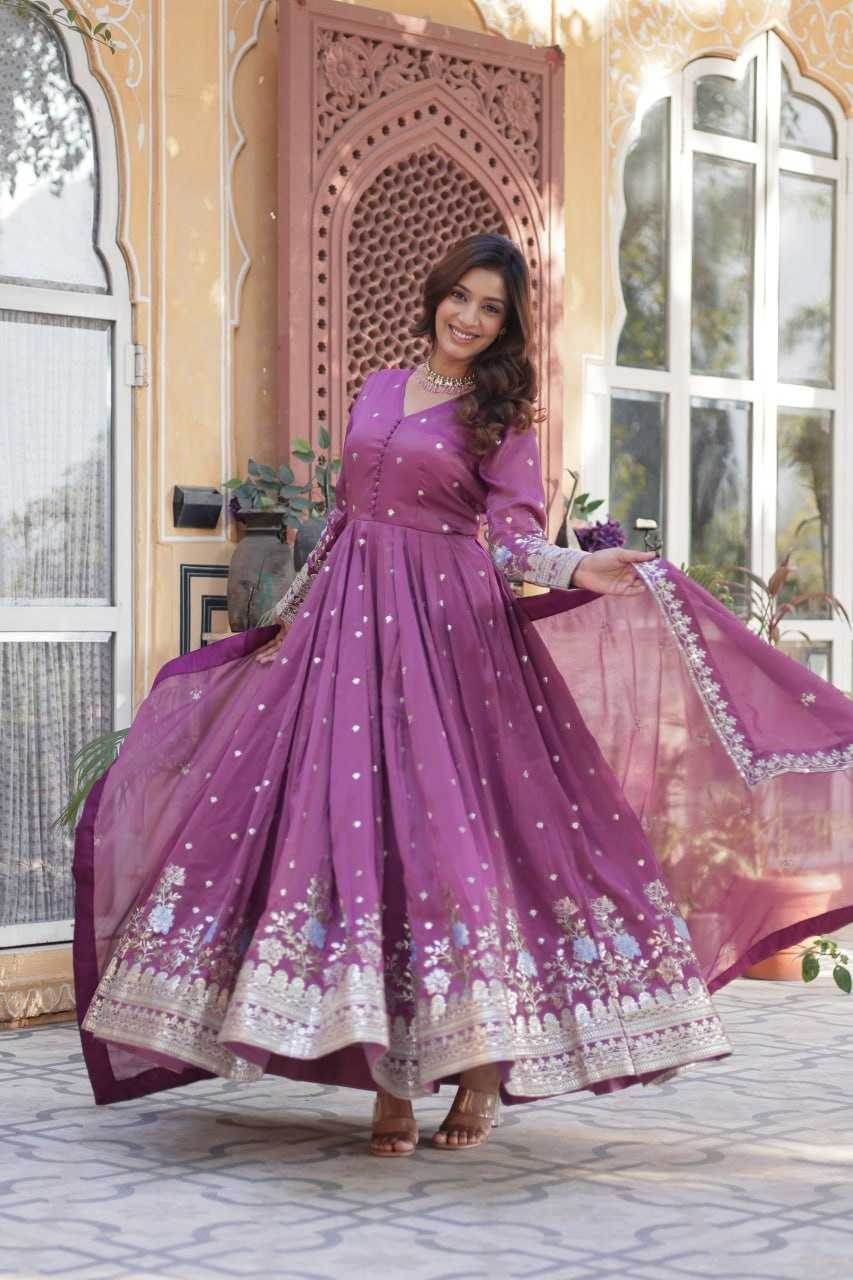Embroidery Anarkali Long Gown - MYLUXURY LANE ENTERPRISE