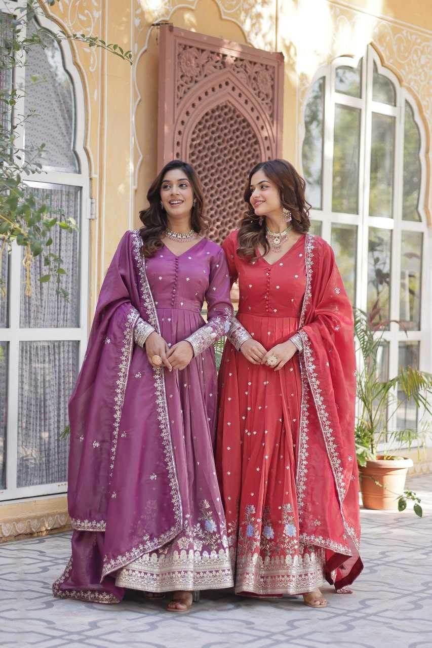 Embroidery Anarkali Long Gown - MYLUXURY LANE ENTERPRISE