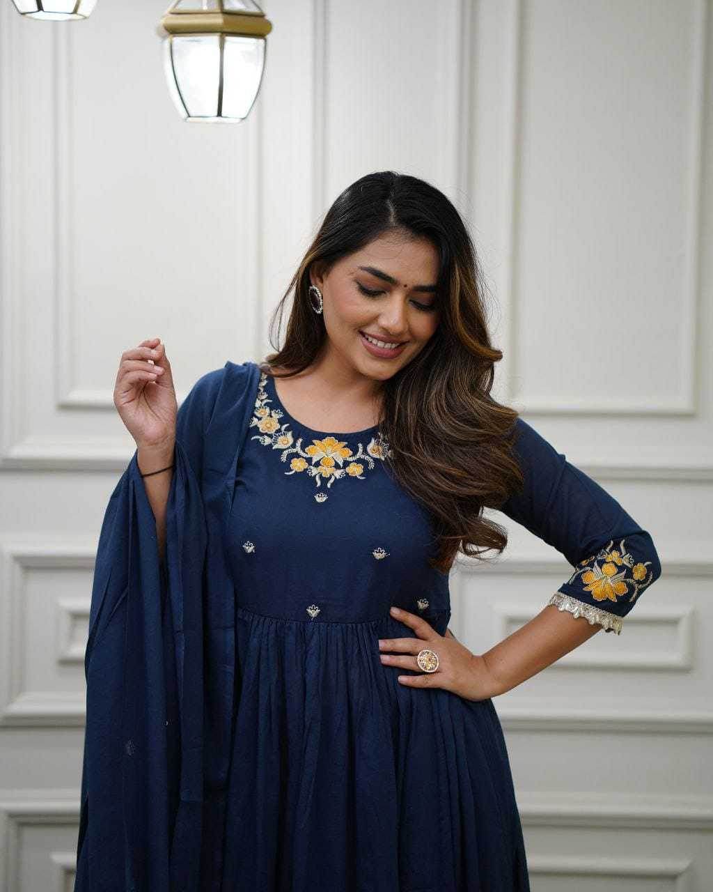 Embroidered Kurti With Bottom and Dupatta - MYLUXURY LANE ENTERPRISE