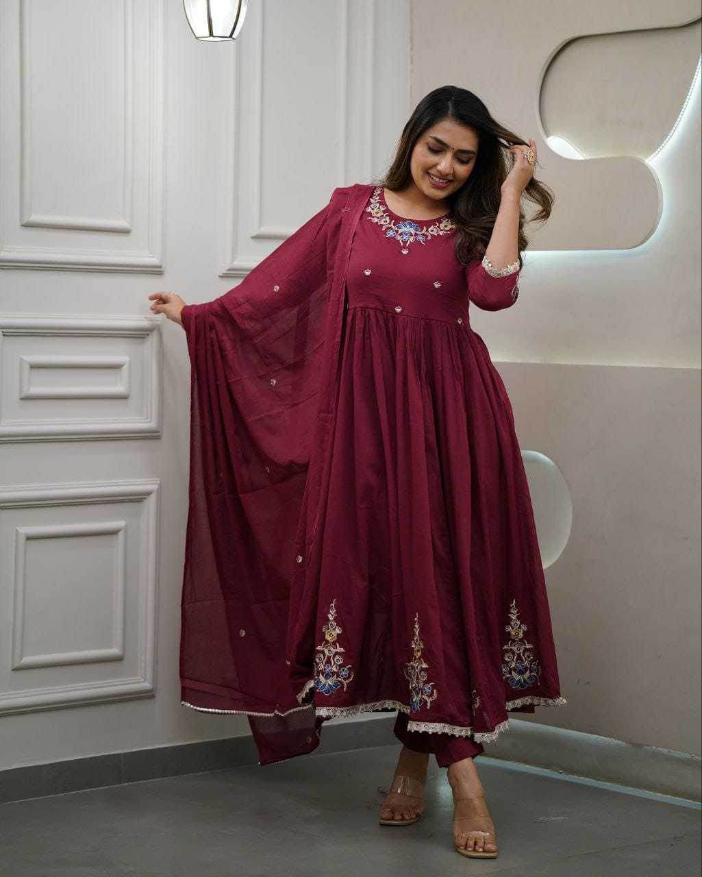 Embroidered Kurti With Bottom and Dupatta - MYLUXURY LANE ENTERPRISE