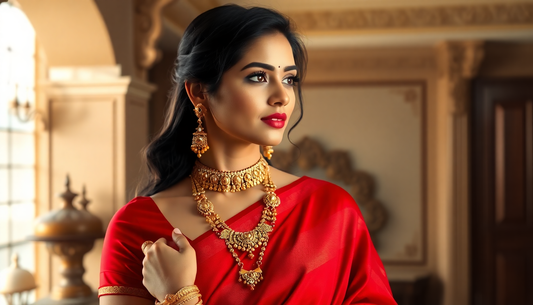 Elevate Your Red Saree Look with These Stunning Jewelry Ideas