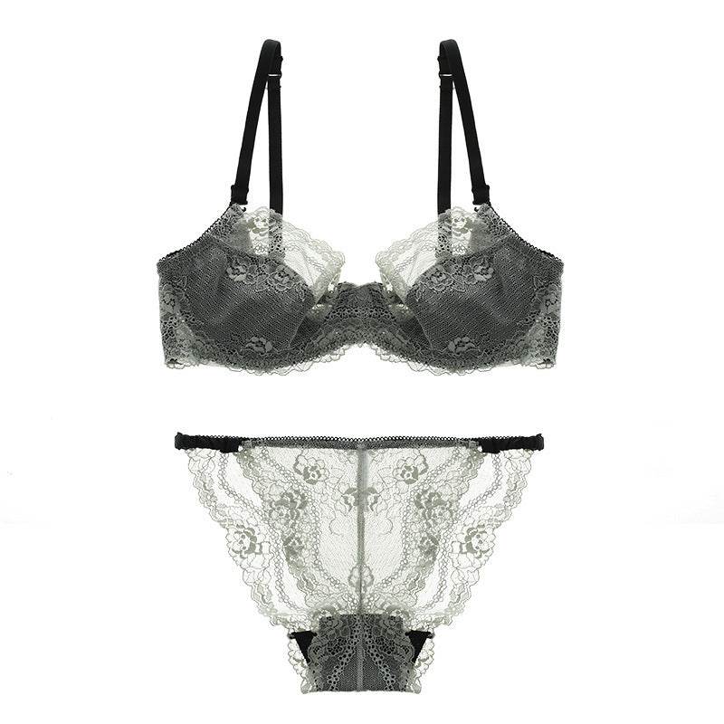 European And American French Ultra-thin Breathable Gather Bra Set - MYLUXURY LANE ENTERPRISE
