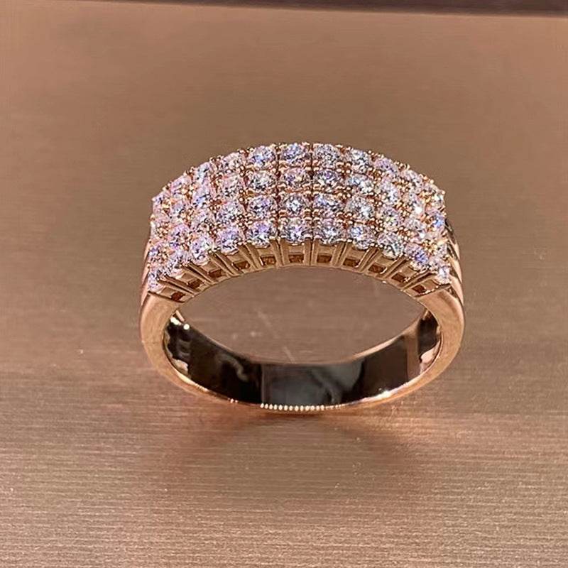 Inlaid Zircon Female Shiny Ring Geometry - MYLUXURY LANE ENTERPRISE