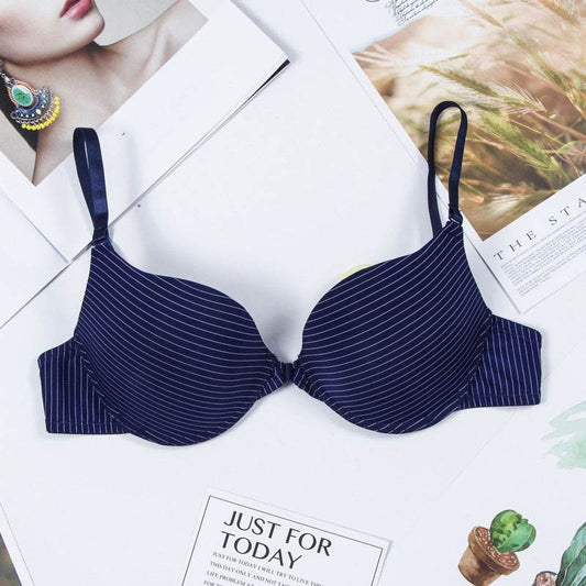 Women's Big Cup Bra Simple Push Up Concentrated Glossy Buckled Front And Shaped Back - MYLUXURY LANE ENTERPRISE