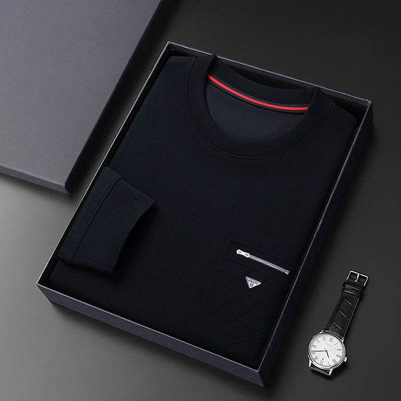 Men's New Fashion Slim Pullover Round Neck Long Sleeve T-shirt - MYLUXURY LANE ENTERPRISE