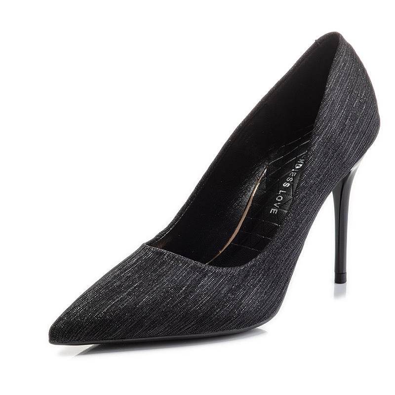 Pointed Non-tiring Feet Black Commuter Workplace High Heels - MYLUXURY LANE ENTERPRISE