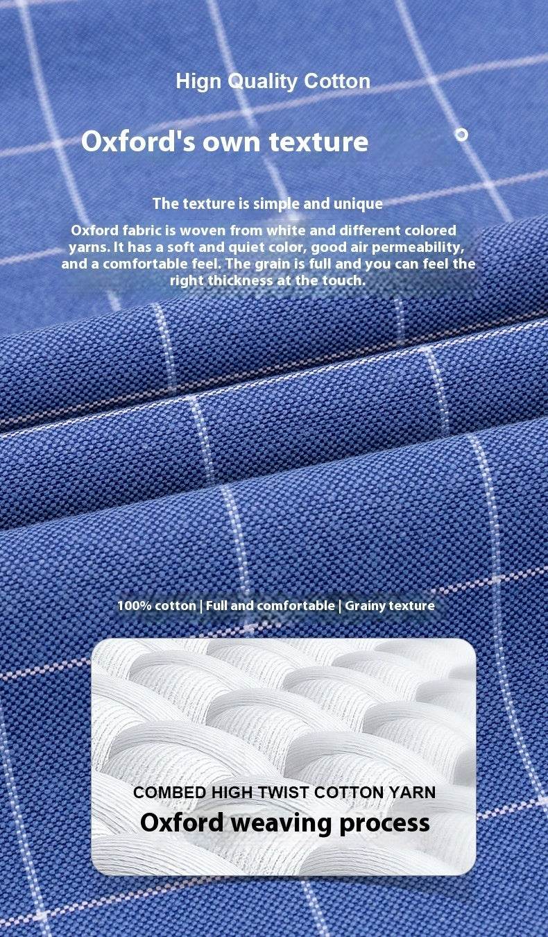 Men's Cotton Plaid Long-sleeved Oxford Casual Shirt - MYLUXURY LANE ENTERPRISE