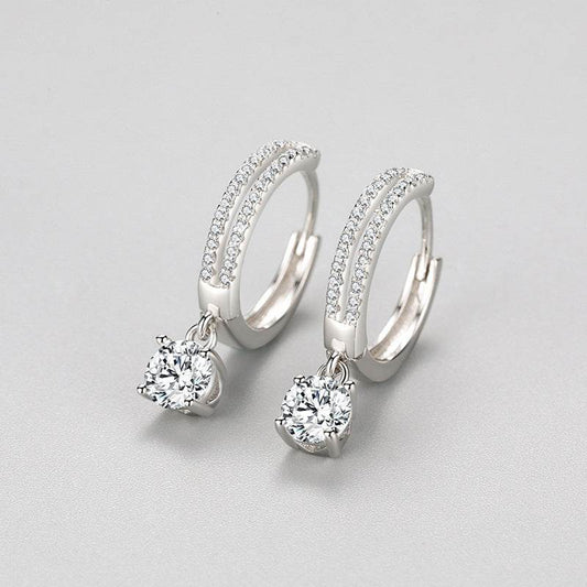 S925 Sterling Silver Inlaid Zirconium Temperament Earrings - MYLUXURY LANE ENTERPRISE