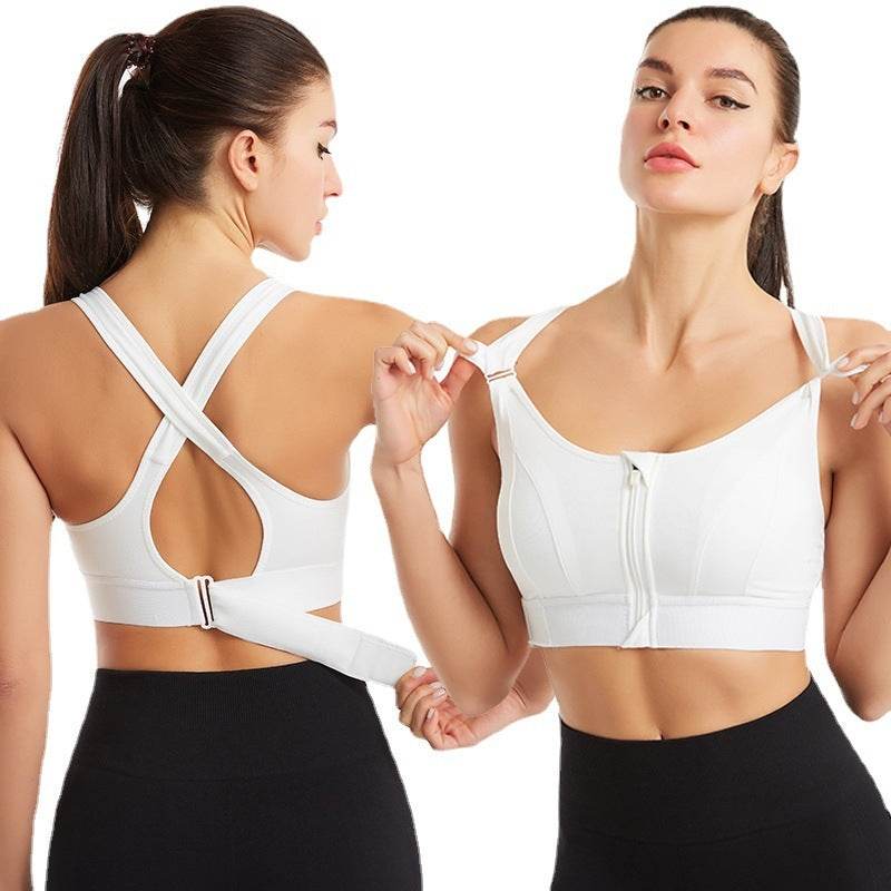 Adjustable Front Zipper Sports Bra - MYLUXURY LANE ENTERPRISE
