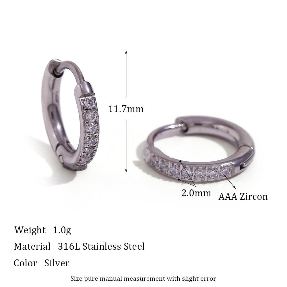 Special Interest Light Luxury Design Rounded Edge Zircon Earrings - MYLUXURY LANE ENTERPRISE