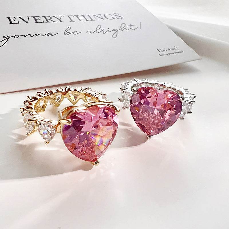 Women's Large Heart Gem Ring - MYLUXURY LANE ENTERPRISE