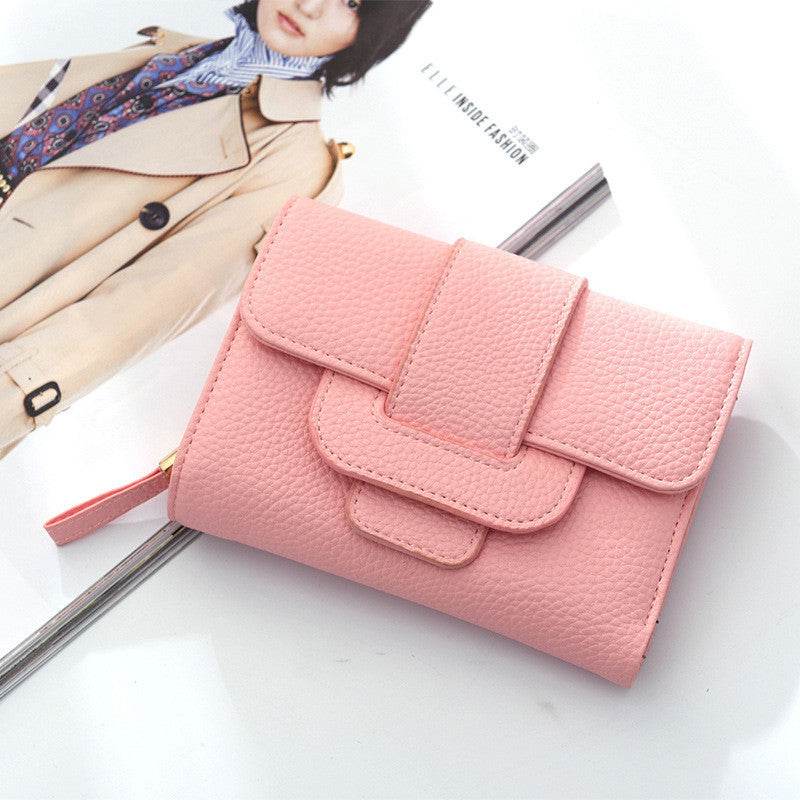 New Ladies Wallet Fashion Lychee Pattern Buckle - MYLUXURY LANE ENTERPRISE