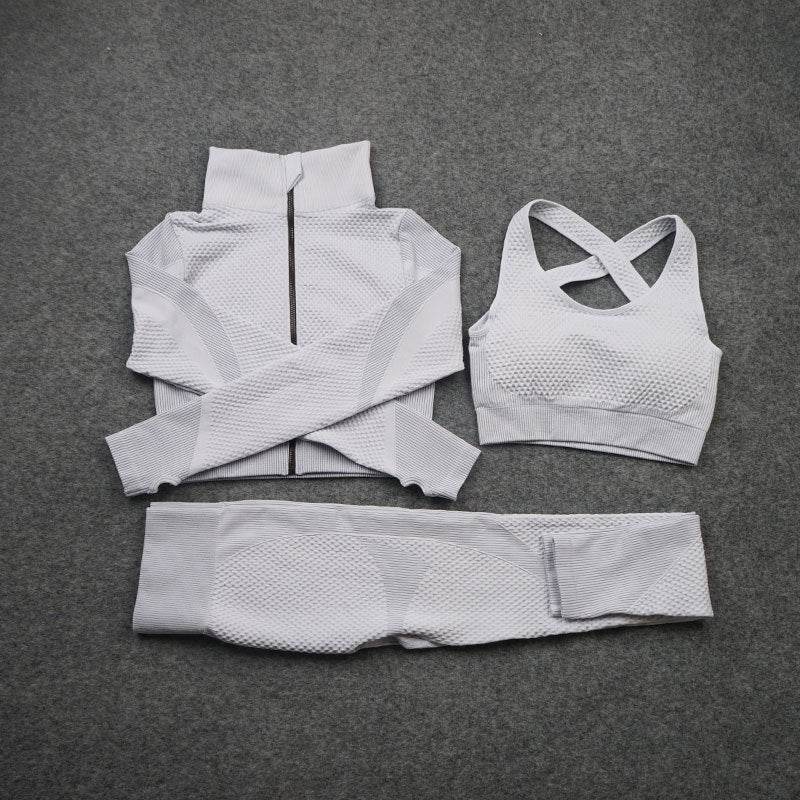 Three-piece Stretch Fitness Pants Sports Yoga Suit - MYLUXURY LANE ENTERPRISE