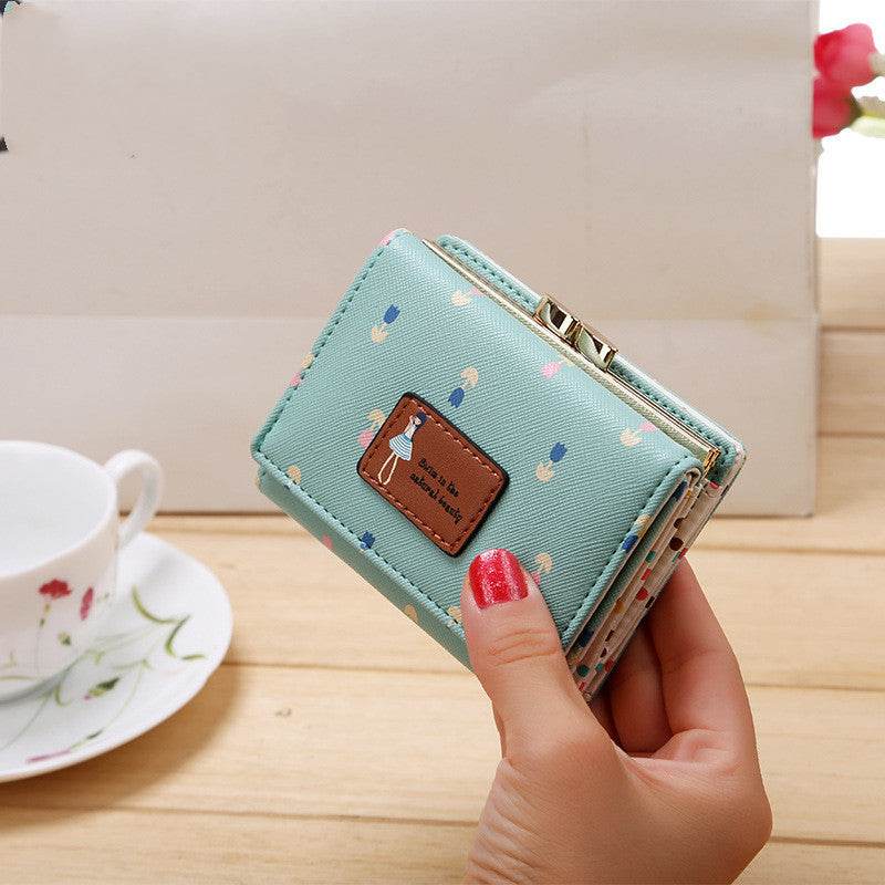 Wallet High-grade PU Leather Three Fold Lady's Wallet Short Cute Mini Purse Female - MYLUXURY LANE ENTERPRISE