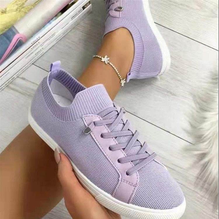Flat Lace-Up Fly Woven Mesh Breathable Shoes - MYLUXURY LANE ENTERPRISE