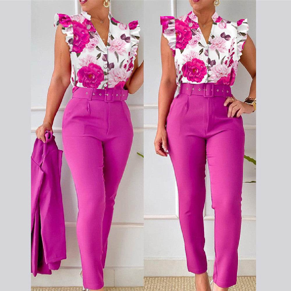 Women's Floral Vest Suit - MYLUXURY LANE ENTERPRISE