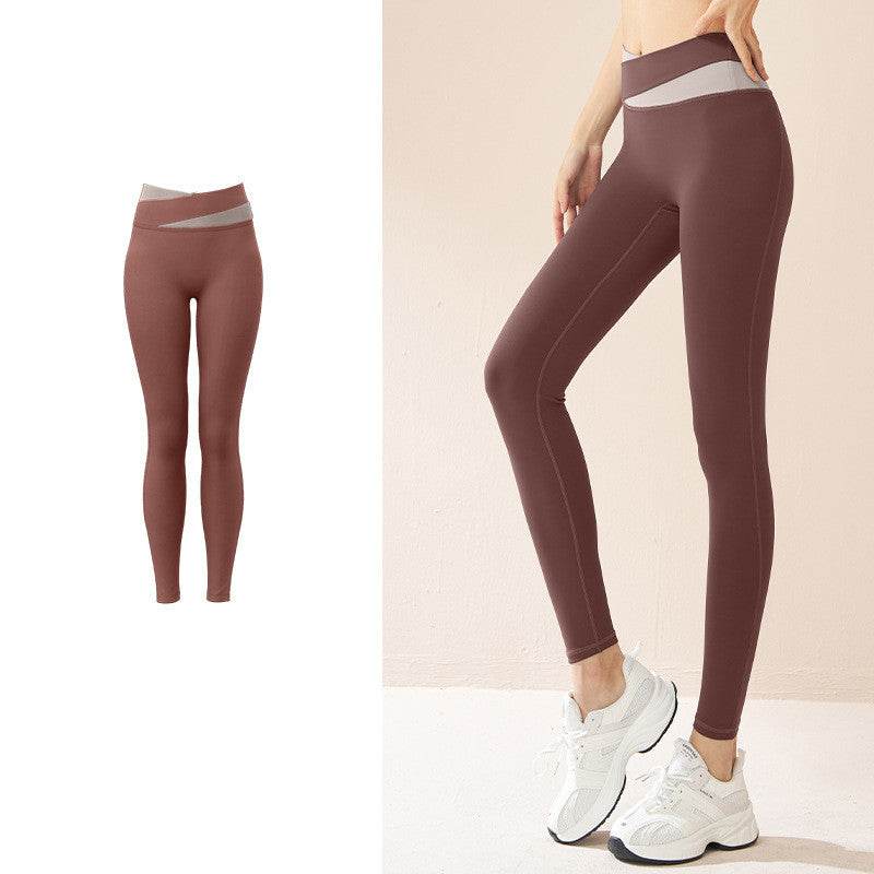 Spliced High Waist Yoga Pants Butt Lift Seamless Leggings Quick-drying Running Sports Fitness Pant For Womens Clothing - MYLUXURY LANE ENTERPRISE