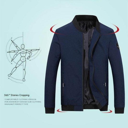 Men's Thin Coat Jacket Stand Collar Fashion Brand Casual Baseball Collar - MYLUXURY LANE ENTERPRISE