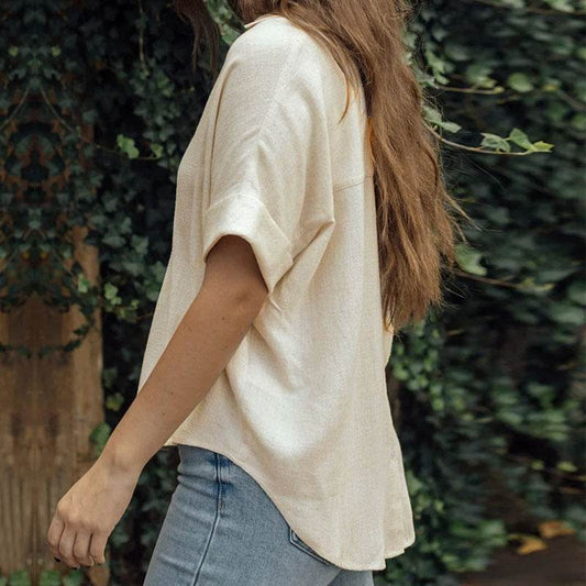 Female Casual And Comfortable Cotton Linen Shirt - MYLUXURY LANE ENTERPRISE