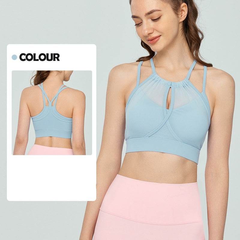 Big Tree Clothing Yoga Vest Women's Mesh Yarn False Two Pieces Workout Clothes - MYLUXURY LANE ENTERPRISE