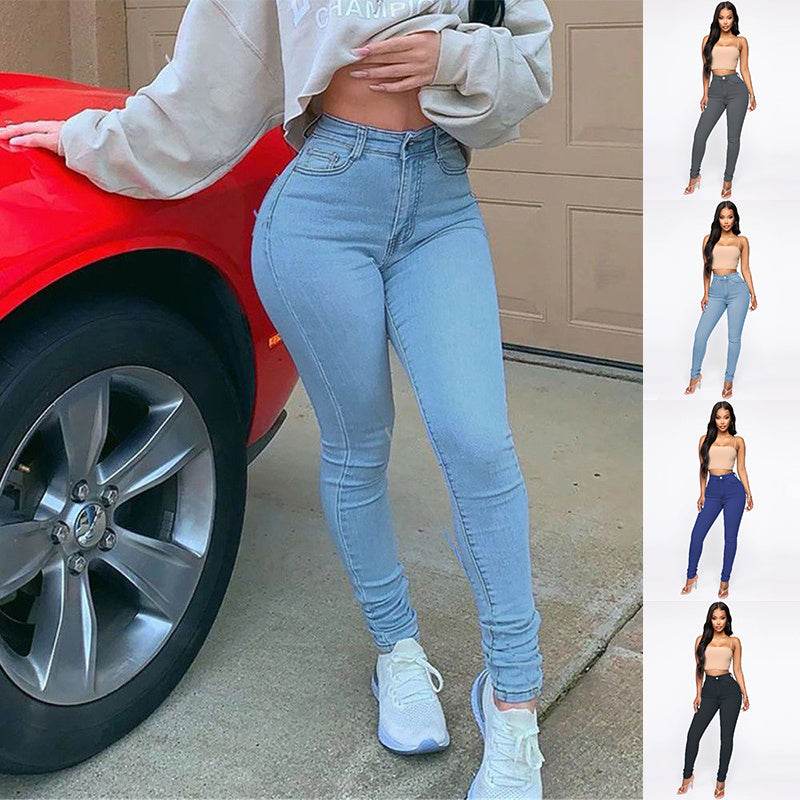 Slimming Jeans Pants For Women High Waist Trousers With Pockets - MYLUXURY LANE ENTERPRISE