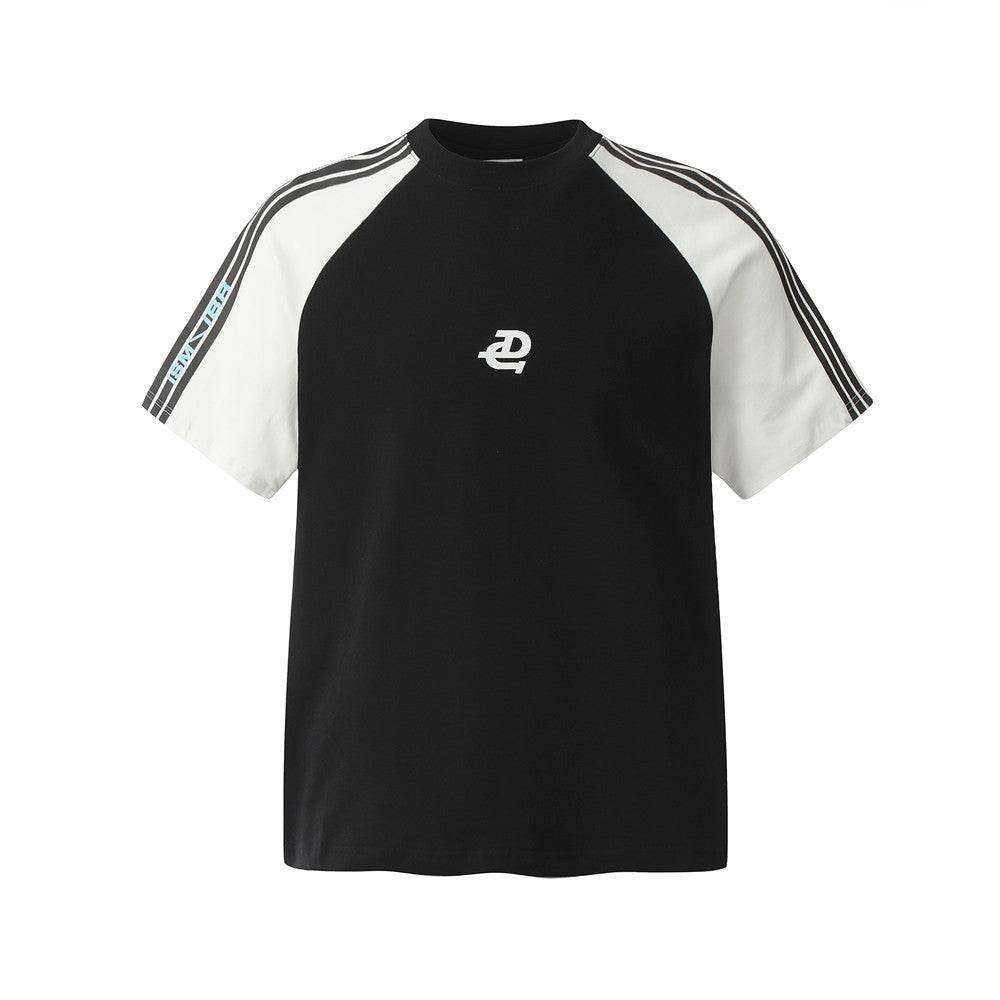 Contrast Color Three-bar Short Sleeve Men - MYLUXURY LANE ENTERPRISE