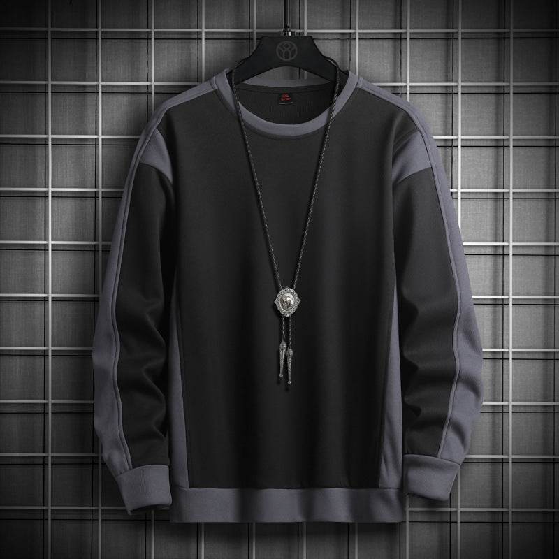 Rib Stitching Crew Neck Pullover Sweatshirt - MYLUXURY LANE ENTERPRISE