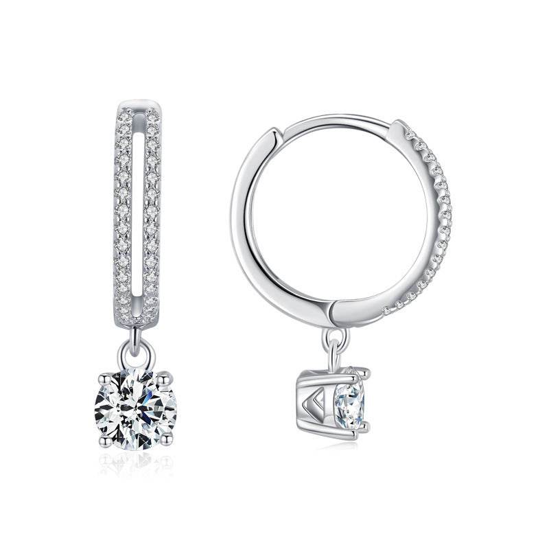 S925 Sterling Silver Inlaid Zirconium Temperament Earrings - MYLUXURY LANE ENTERPRISE