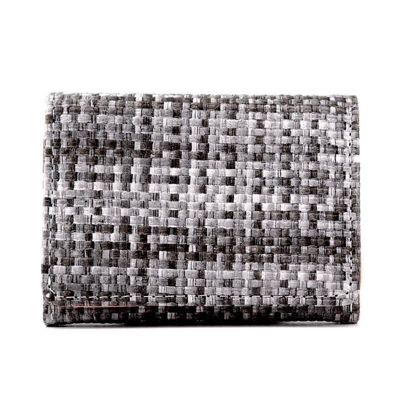 New Straw PU Folding Wallet Women's Mini Ultra-thin Fashion All-matching - MYLUXURY LANE ENTERPRISE