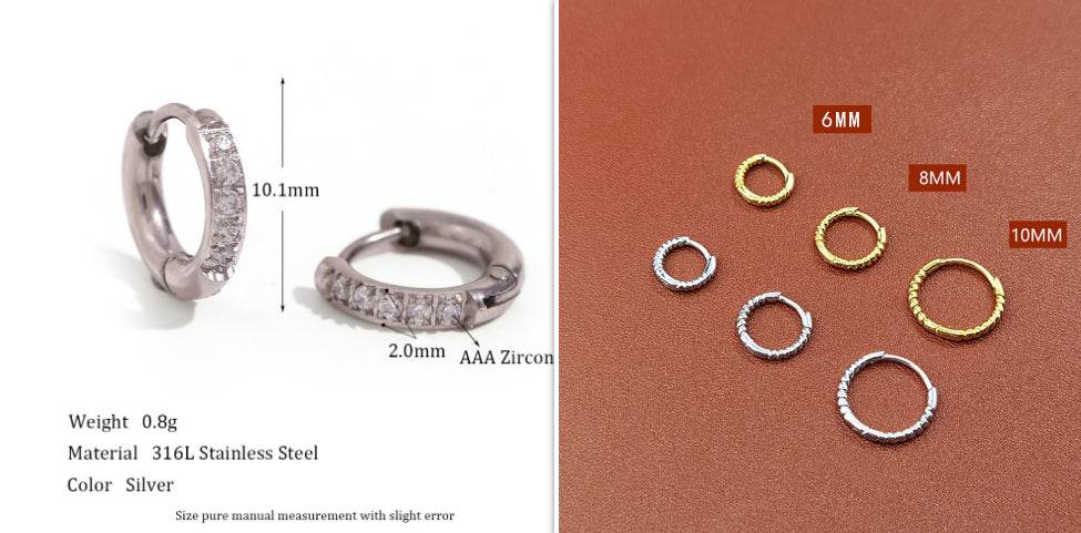 Special Interest Light Luxury Design Rounded Edge Zircon Earrings - MYLUXURY LANE ENTERPRISE