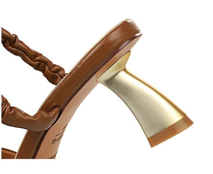 Shallow Mouth Pointed Toe Hollow One Word Belt Summer Sandals And Slippers - MYLUXURY LANE ENTERPRISE
