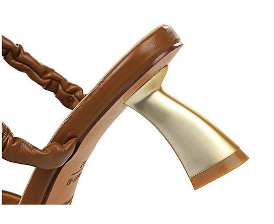 Shallow Mouth Pointed Toe Hollow One Word Belt Summer Sandals And Slippers - MYLUXURY LANE ENTERPRISE