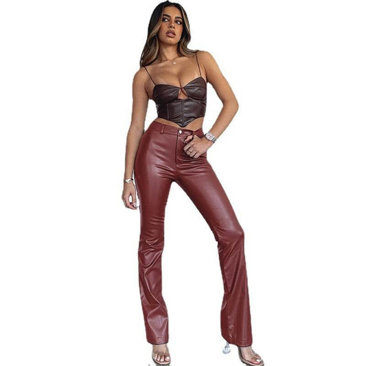 Fashion New Women's High Elastic PU Leather Pants - MYLUXURY LANE ENTERPRISE